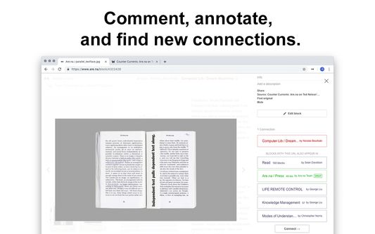 Comment, annotate, and find new connections.