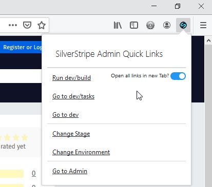 Admin quick links menu