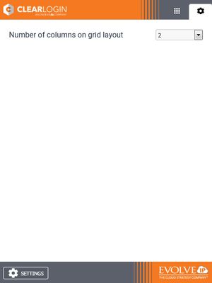 Settings screen