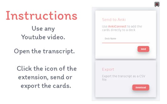 AnkiConnect is required for the Send option.