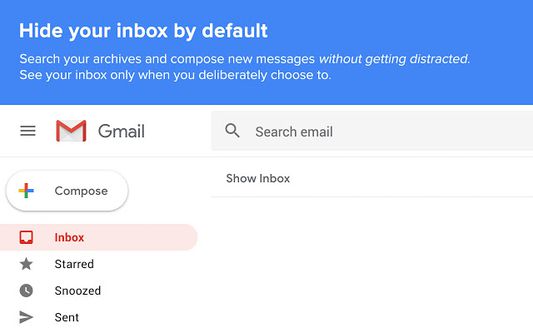 Search your archives and compose new emails without getting distracted.