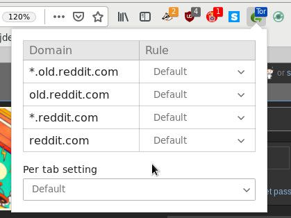The in-tab rules switcher