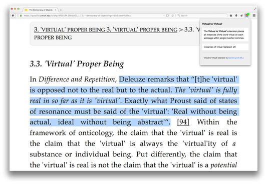 Virtual to 'Virtual' extension in use.