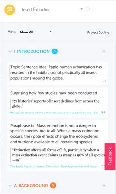See your work accumulate in the extension sidebar. You can also add freeform notes here.
