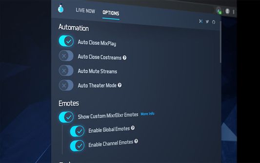 Tons of options to tweak the Mixer experience to your liking.
