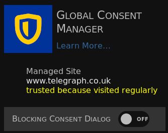 Global Consent Manager on a trusted site.