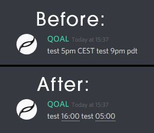 A before and after image showing a message posting in a discord channel.