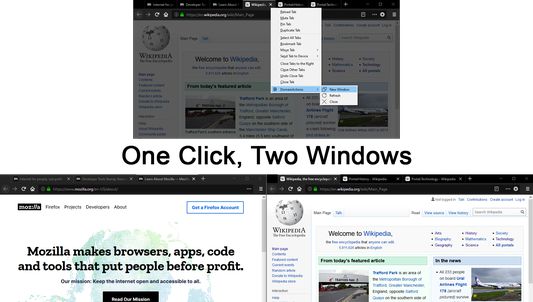Use New Window to split your tabs by domain.