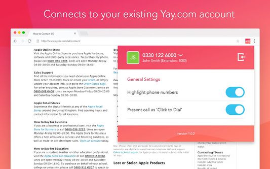 Connects to your existing Yay.com account