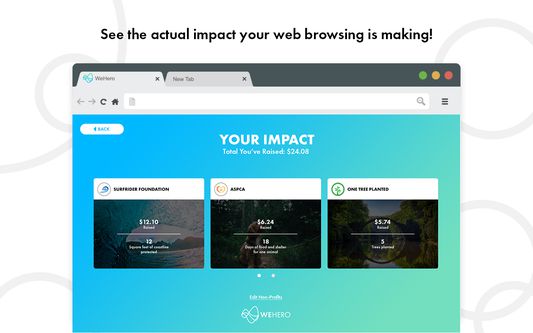WeHero - See the impact your web browsing is making