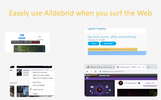 Alldebrid Addon main features