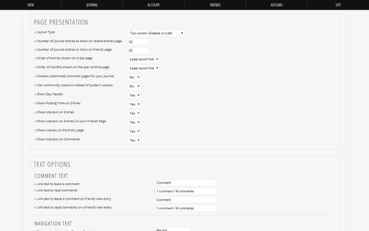 Totally overhauled S2 Complete Style customization page with designated sectioning for each option group.