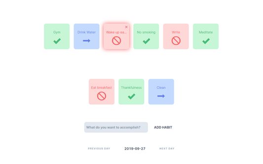 Add habits in the new tab page