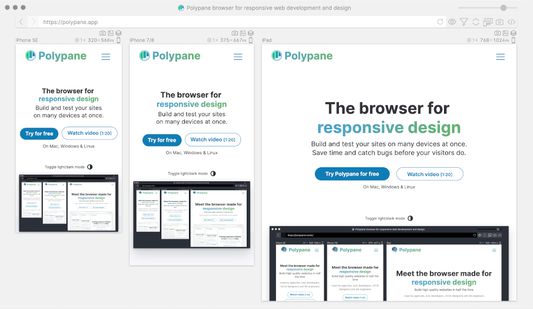 Polypane browser in light mode