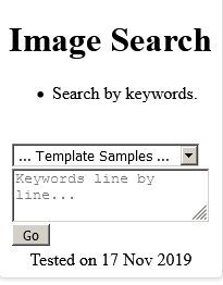 Describe by keywords each line to search images