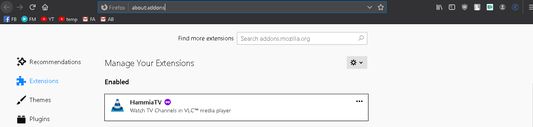 The Extension in Add-ons Manager 'about:addons'