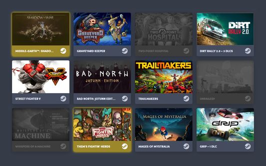 Humble Choice (subscription) owned and wishlisted games supported.
