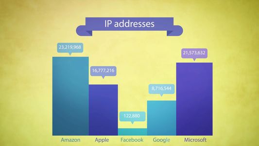 Number of IP addresses on which each tech giant is squatting
Illustration: Dominic Elsey