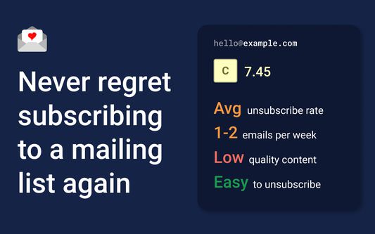 We score mailing lists and let you know their reputation when you visit their webpage or receive an email from them.