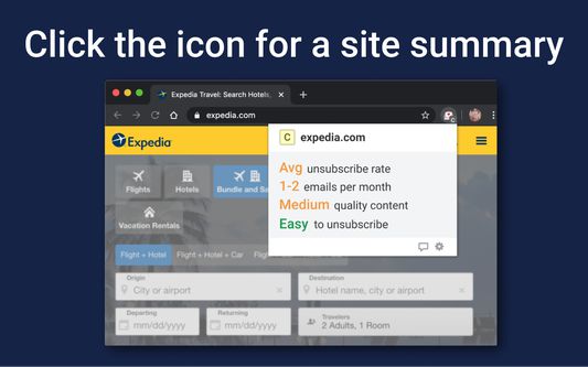 Click the icon for a site summary.