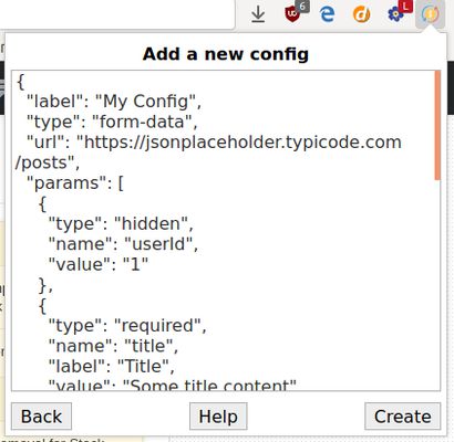 Create a configuration using a JSON format
