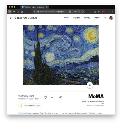 Dezoomify detected a zoomable image on a Google Arts & Culture webpage.