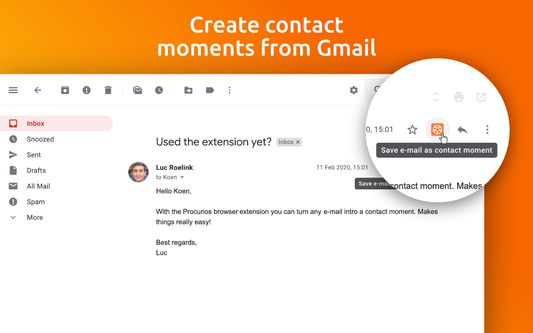 Create contact moments from gmail