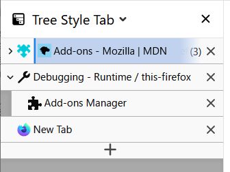 The size of the "small tab" can be expanded to cover the tree.
