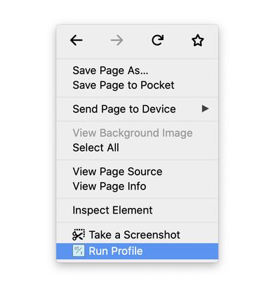 Right click to run profile and auto-populate