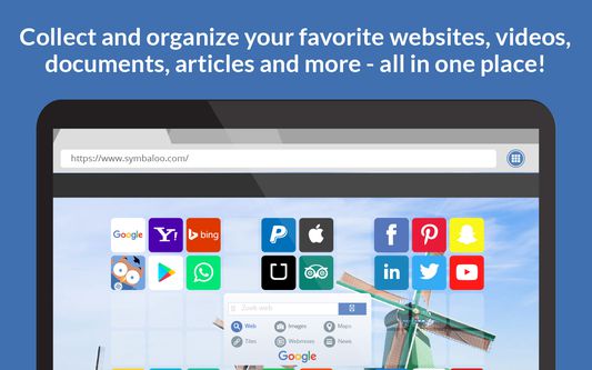Collect and organize your favorite websites, videos, documents, articles and more - all in one place!