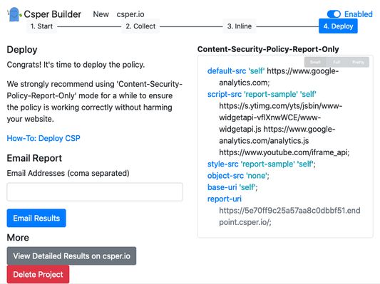 Content Security Policy Csper Builder Next Steps