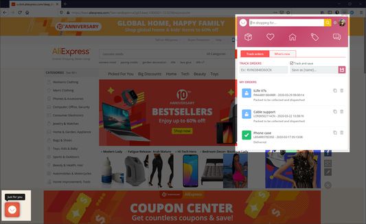 Shopping & Tracking For AliExpress Track your parcels using your track code
