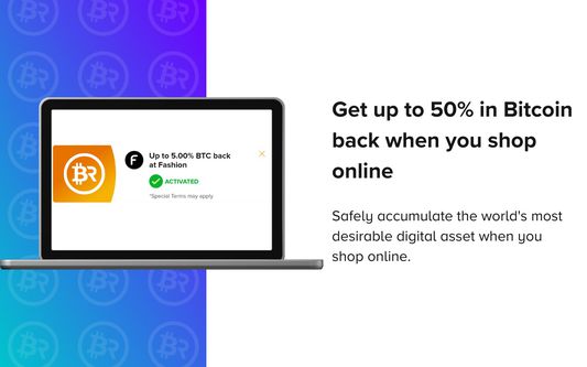 Get up to 50% in Bitcoin back when you shop online
