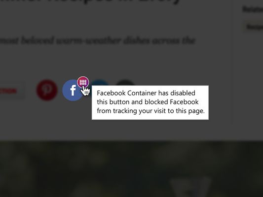 Facebook Container extension prevents Facebook tracking in Firefox