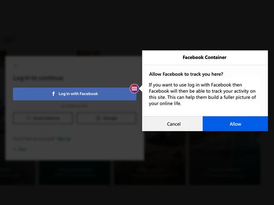 If you need to login to a website using Facebook, you can add it to the Facebook Container, limiting only that sites' data to be tracked.