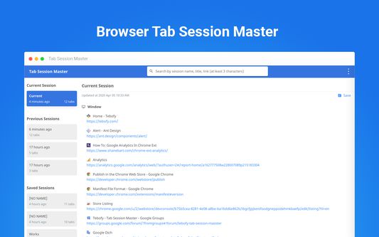 Browser Tab Session Manager