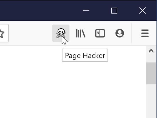 Le bouton Page Hacker dans la barre d'outils.