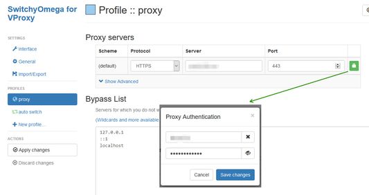 Configuration for VProxy. More details at  	
https://github.com/vproxy666/v-proxy