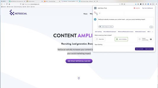 Share content right from your browser.