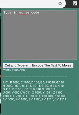 Imput text with morse code !