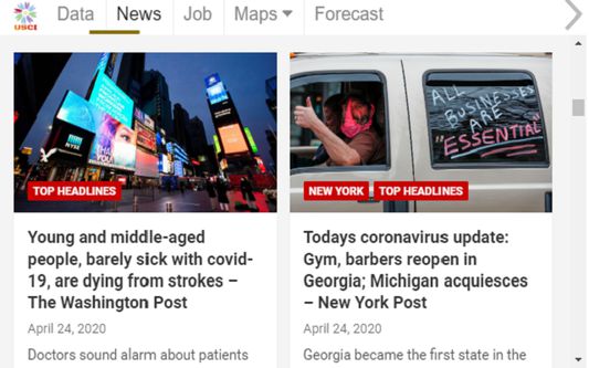 Click on the news page. Then this page provides most recent news about the coronavirus.