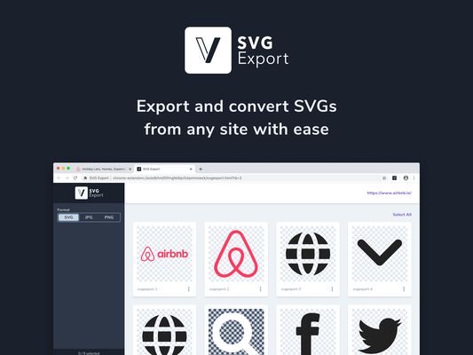 SVG Export: Export and convert SVGs from any site with ease