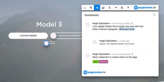 Capture comments on any page and collaborate with your teammembers.