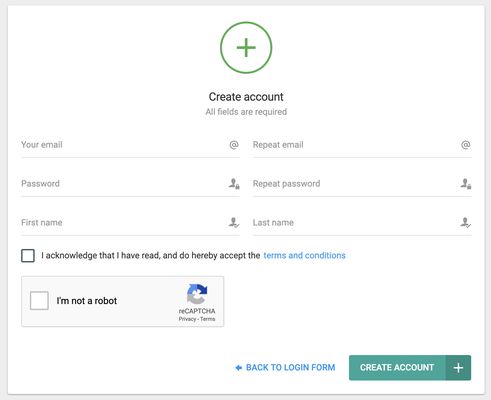 Registration page