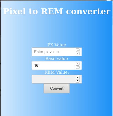 View of px to rem converter