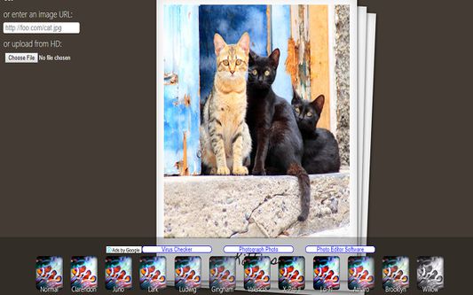 photo effects web-app screenshot