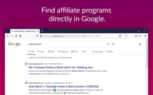 Find affiliate programs directly in Google