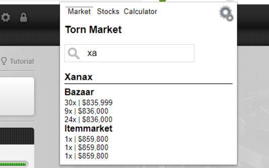 Torn Market - Find out item prices while flying