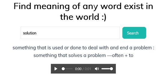 this screen shot show you how meaning of your word and audio file show