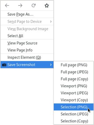 The same rules apply to the page context menu which has the same entries as the toolbar button popup menu.